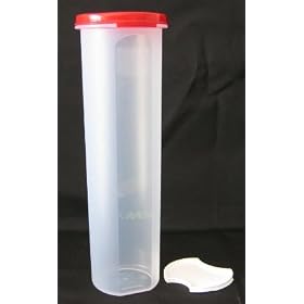 Tupperware Round 5-Ounce Spaghetti Container with Passion Red Seal by Tupperware