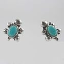 Tiny Turquoise Turtle Stud Earrings in Sterling Silver, #10267