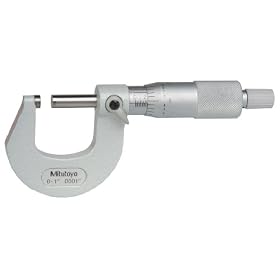 Mitutoyo 103-260-99, 0 - 1" X .0001" Outside Micrometer, Ratchet, Tapered Frame (on the anvil side) for Hard-to-Reach Places.: Industrial &amp; Scientific
