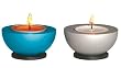 Colored Moon Travel Candleholders, Light Blue - by Agayof ( 2.5" D )