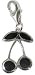 Chrysalis Sterling Silver Ladies Cherry's Charm Black Enamel