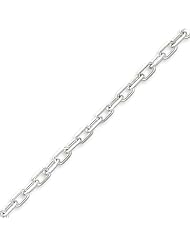 Sterling Silver Diamond-cut Open Link Cable Chain - 18 Inch