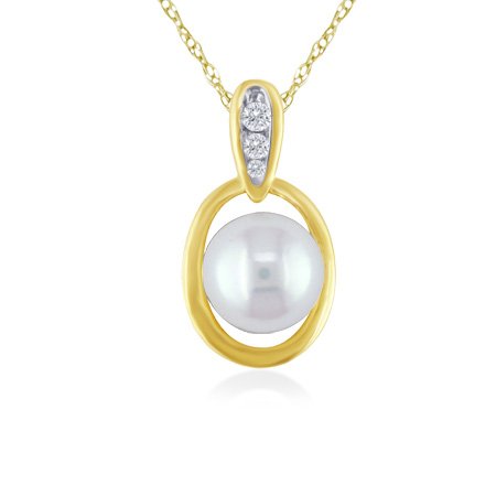 Click here for Pearl & Diamond Pendant In 14K Yellow Gold prices