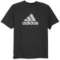 adidas Men's Short Sleeve Logo Tee, Black/Ice Grey/Ice Grey, X-Large