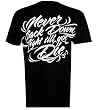 No Fear Mens NEVER BACK DOWN Short-Sleeved T-Shirt in Black No Fear Mens NEVER BACK DOWN Short-Sleeved T-Shirt in Black