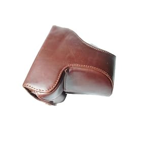 AST Leather Camera Case for Panasonic GF1 14-45mm Lens - Brown