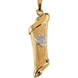14K Two Tone Gold Mezuzah Pendant