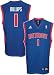 adidas Detroit Pistons #1 Chauncey Billups Youth Royal Blue Replica Basketball Jersey (Large)
