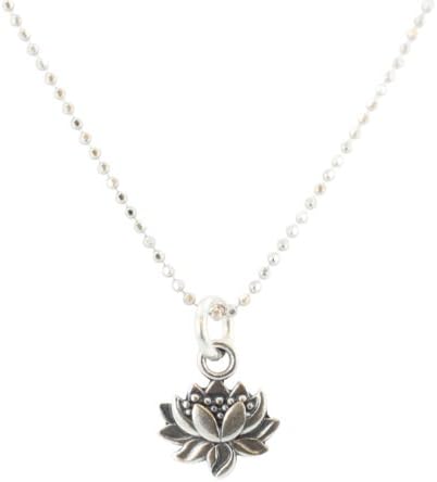 Small Detailed Lotus Flower Pendant on an 16 Inch Chain