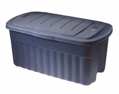 Rubbermaid Roughneck Tote Storage Container, 40-Gallon, Dark Indigo/Metallic