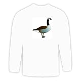 Long Sleeve T-shirt with vertebrate, Canada, migratory, "Canadian goose", goose, gas, animal, avian, waterfowl, bird Large White