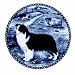 Border Collie #7291 Danish Blue Porcelain Dogplate Dog Plate