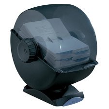 Rolodex 66891 Rolodex Covered Swivel Base Rotary File, 500 3x5 Cards, 24 Guides, BK/SKE