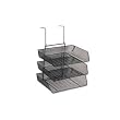 Fellowes 75902 Mesh Partition Additions Triple Tray, Side Load, Letter Size, Black