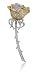 Diamond 18k White & Yellow Gold Antique Style Rose Brooch Pin(3.31ct)