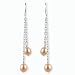Peach Pink Willow Cultured Pearl Silver Earrings