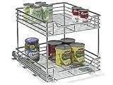 15.75 Inch Wide Two Tier Sliding Cabinet Organizer