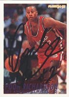 Pooh Richardson, Los Angeles Clippers, 1994 Fleer Autographed Card