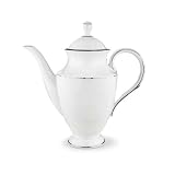 Lenox Grand Central Bone China Platinum Banded Coffeepot