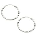 Platinum Hoop Earrings, 17.5mm.