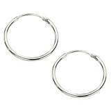 Platinum Hoop Earrings, 17.5mm.