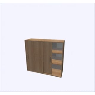 Hammerbacher Schiebetürenschrank 3OH Nussb/Nussbaum