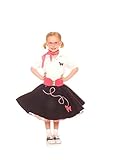 Hip Hop 50s Shop 7 Piece Child Poodle Skirt Outfit, Size 8 Black w/ Pink