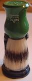 Omega Green Curved Handle Boar Hair Shaving Brush with Stand - #80265G