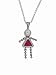 Sterling Silver Girl January Birthstone Necklace with Rolo Chain
