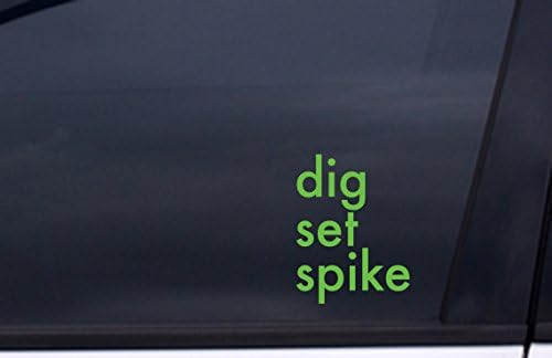 DIG SET SPIKE Sticker 5.5" x 4" GREEN Free Shipping