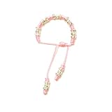 JousJous.com Light Pink Yarn & Silver Beads Friendship Bracelets ~ JousJous.com
