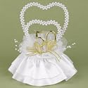 Hortense B. Hewitt 50th Anniversary Cake Top - White/ Gold ( 5.5"x 6.5")