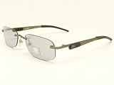 Marc Ecko Scopes Sunglasses Ecks 8025 Legend Gun-9F Rimless Gunmetal Gray Frame with Medium Bluish Gray Lenses with Light Silvery Blue Mirror