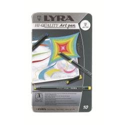 Lyra 6751100 - Hi-Quality Artpen, Metalletui 10 sortierte Farben