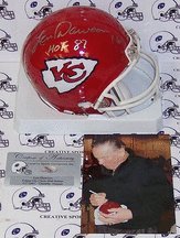 Len Dawson Autographed Kansas City Chiefs Mini Football Helmet with 