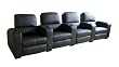 Leather Home Theater Recliner Set of Four in Black