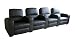 Leather Home Theater Recliner Set of Four in Black