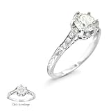0.13 CT DIAMOND ANTIQUE STYLE ENGAGEMENT RING SETTING MADE IN PLATINUM