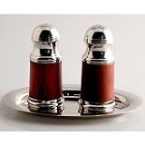 Review Jaf Gifts  / LEATHER SALT/PEPPER SET - LEATHER SALT AND PEPPER SHAKERS WITH TRAY