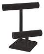 KCF 49129 Jewelry T-Bar Display for Necklace and Bracelets, 2-Tier, Black Velvet, 11 Inches High