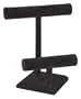 KCF 49129 Jewelry T-Bar Display for Necklace and Bracelets, 2-Tier, Black Velvet, 11 Inches High