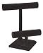 KCF 49129 Jewelry T-Bar Display for Necklace and Bracelets, 2-Tier, Black Velvet