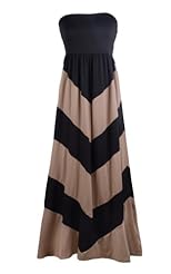 Strapless Polyester Illusion Chevron Print Party Dress/Maxi Dress 
