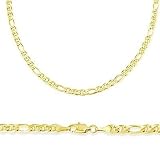 14k Solid Gold Figaro Figarucci Chain Necklace 3.2mm 22