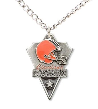 Cleveland Browns Chain Necklace & Pewter Pendant - NFL Football Fan Shop Sports Team Merchandise
