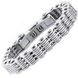 Stainless Steel Seven Layer Mens Link Bracelet - 8.5 Inch