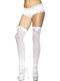 Produkt-Bild: Nylonstr&uuml;mpfe Kniestr&uuml;mpfe Str&uuml;mpfe wei&szlig; mit Schleife Gr. Standard Nylon Knie Strumpf Overknee Halterlos
