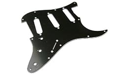 Stratocaster Scratchplate: Black 3 Ply Scratch Plate / Pickguard to suit Strat guitars