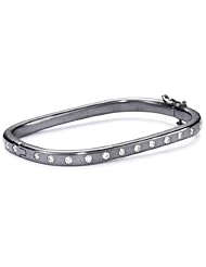 Moritz Glik "New Wave" Oxidized Silver and Diamond Bracelet