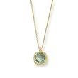 14K Yellow Gold Prasiolite (Green Amethyst) and Diamond Accent Pendant with Chain